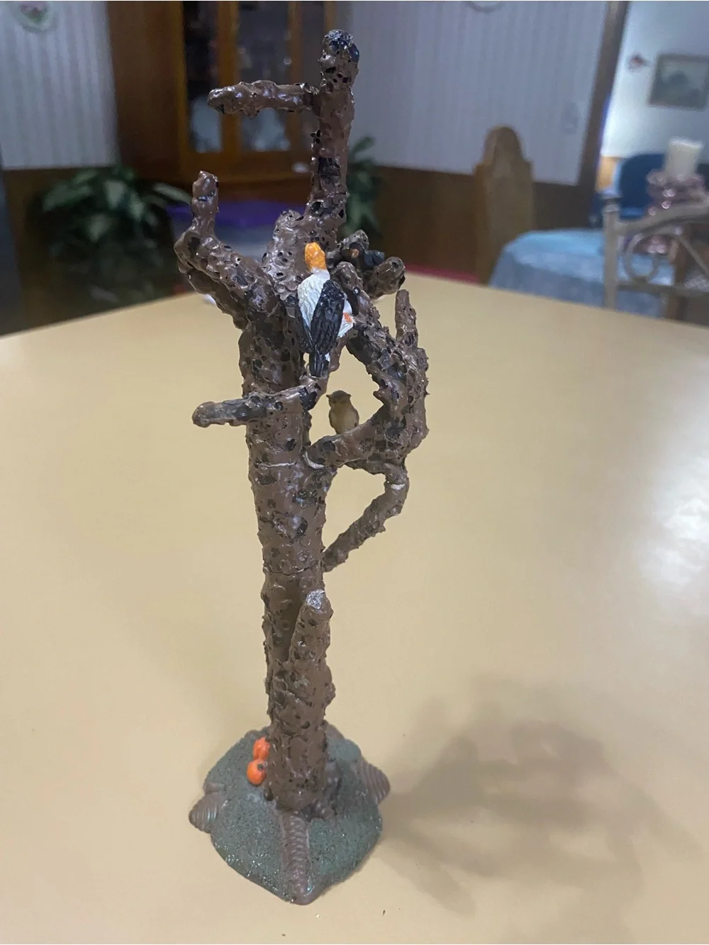 Lemax Brown Spooky Tree Figurine with Orange Pumpkin Accent